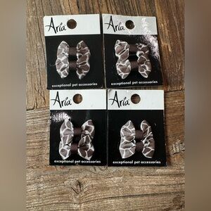 Aria Kids Hair Bows in Brown and White